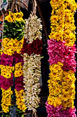 Garlands of flowers sold near the Swamimalai temple. 